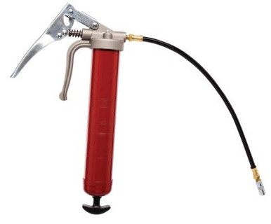 Alemite Professional Pistol Grip Grease Guns, 16 oz, 7,500 psi, Hose/Coupler, Grease, 1 EA, #555E