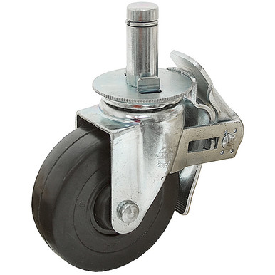 5"x1-1/2" Swivel Stem Caster w/Swivel & Wheel Lock