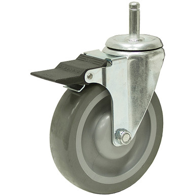 5" x 1-1/4" Grip Ring Swivel Caster w/Brake Shepard PGS50211ZN-TPU22(GG)TL