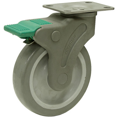 5" x 1-1/4" Swivel Plate Caster w/Directional Lock Shepard PZD50120GR-TPU32(GG)SS