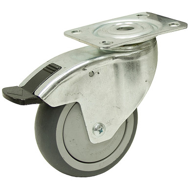 3-15/16 x 1-1/4 Rhombus Swivel Plate Caster w/ Swivel Lock