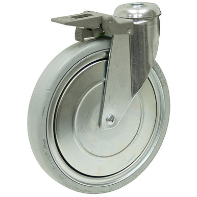 8" x 1-1/4" Rhombus Swivel Caster w/Brake & Swivel Position Lock