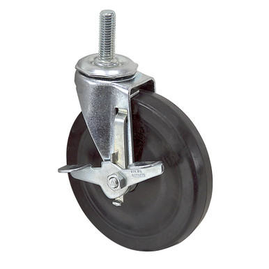 5" x 15/16" Threaded Stem Swivel Caster w/Brake