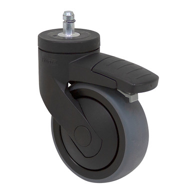 4 x 1-1/4 Grip Ring Caster with Wheel and Directional Lock TENTE model 5377PJP100B1011X22BK