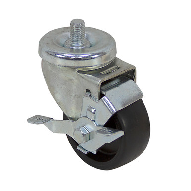 3" x 1-1/4" JARVIS Swivel Threaded Stem Caster with Brake 3-36P-521 BRK PA 1/2-13 X 3/4