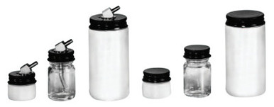 Binks Color Bottles w/Friction Connections, 1/4 oz, Cup, Plastic, 1 EA, #5930