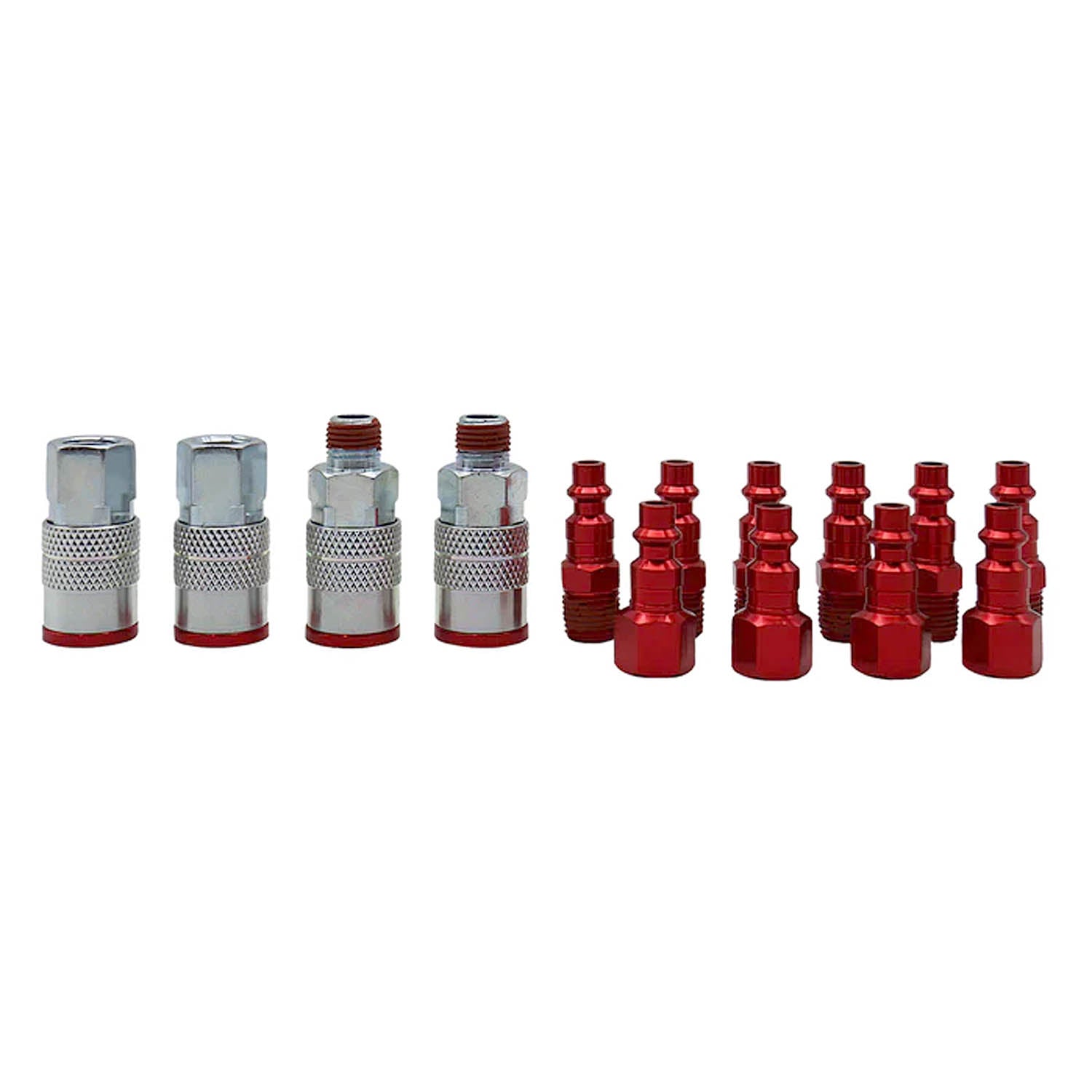 GRIP 14 Pc Industrial M Style Air Accessory Coupler & Plug Kit Color Coded 10577