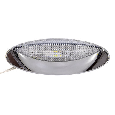 12 Volt DC Optronics LED Chrome Porch Dome Light RVPLL8CC