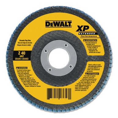 DeWalt XP? Ext Perf Flap Disc, 4-1/2 in, 80 Grit, 5/8 in-11 Arbor, 13,300 RPM, T27, 10/BX, #DW8256