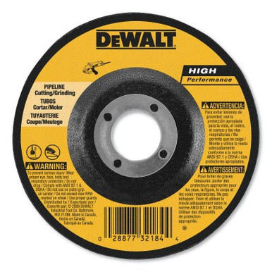 DeWalt Type 27 HP Metal Grinding Wheels, 5 in, 7/8 in, 12200 rpm, 25/BX, #DW8484