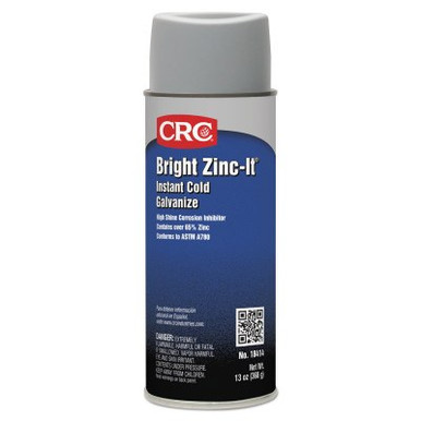 CRC Bright Zinc-It Instant Cold Galvanize, 16 oz Aerosol Can, 12/CA, #18414