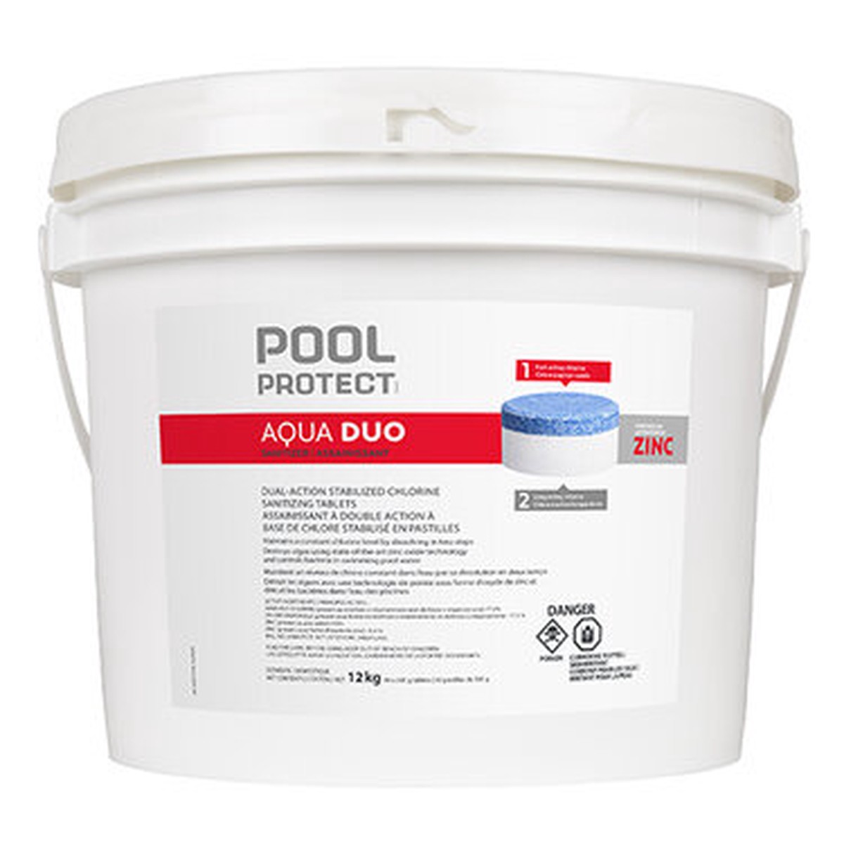 12KG Aqua Duo - 3 in 1 Chorine, Shock & Zinc 3 Puck