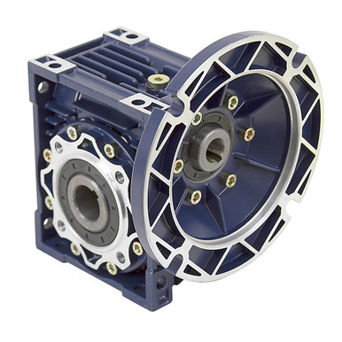 Aluminum Right Angle Worm Gear Reducer, 50 mm C.D., 40/1, 56C Input Flange, Hollow Bore Output Worldwide CALM50-40/1-56C