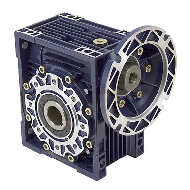 Aluminum Right Angle Worm Gear Reducer, 75 mm C.D., 50/1, 56C Input Flange, Hollow Bore Output Worldwide CALM75-50/1-56C