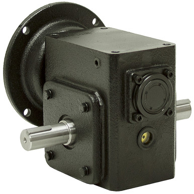5:1 Right Angle Cast Iron Worm Gear Reducer 4.32 HP 56C Dual Output Worldwide HDRF-237-5-DE-56C
