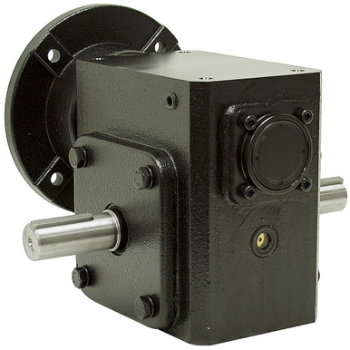 15:1 Right Angle Cast Iron Worm Gear Reducer 5.45 HP 182TC Dual Output Worldwide HDRF-325-15-DE-182TC