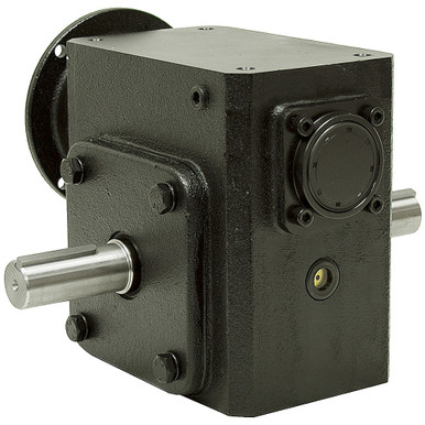 30:1 Right Angle Cast Iron Worm Gear Reducer 3.66 HP 56C Dual Output Worldwide HDRF-325-30-DE-56C