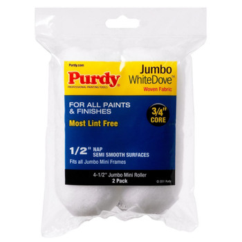 Genuine Purdy White Dove Jumbo Mini 4-1/2" x 1/2" Nap 2 Pack Roller Covers 140624013