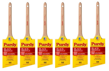 Genuine Purdy 6 Pack Black Bristle Adjutant Angular 3" Paint Brushes 144024030-6PK