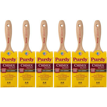 Genuine Purdy 6 Pack Chinex Elite Sprig Flat 2-1/2" Paint Brushes 144581925-6PK