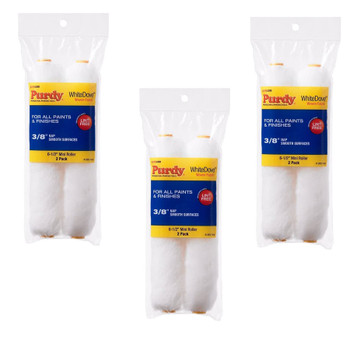 Genuine Purdy 3 Sets of White Dove 6-1/2" x 3/8" Nap 2 Pack Roller Covers 14G605062-3PK