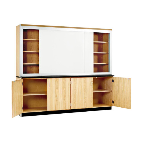 Diversified Spaces 96" White Board Wall Cabinet Oak