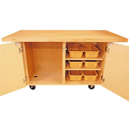 Diversified Spaces Makerspace Mobile Work Bench 1-3/4" Maple Top