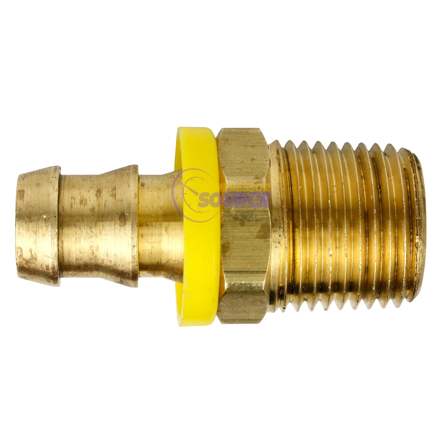 Brass Lock Push-On and Lock Fitting 1/2" Male End 1/2" ID Hose Milton 1704-8