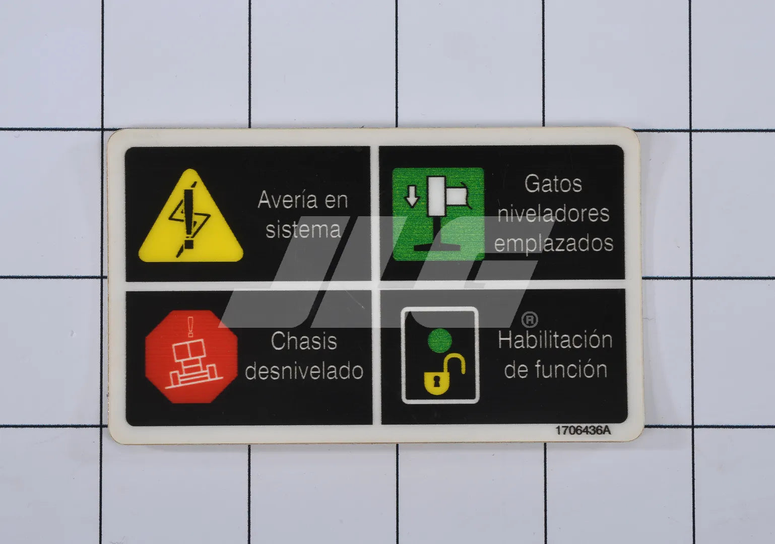 JLG Part # 1706436 – Plf Legend Decal | Fits JLG ET350 / T350