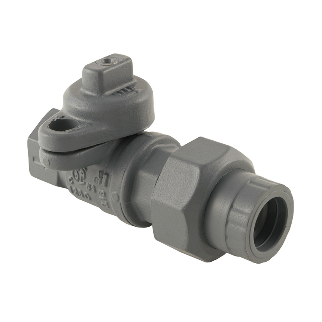 Jomar 241-006P 1-1/4 Inch PAINTED Utility Gas Ball Valve, Full Port, 175 PSIG, with Insulated Tail Piece