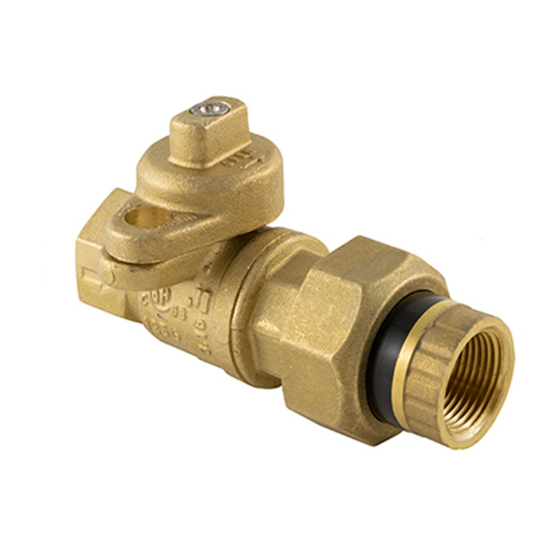 Jomar 241-006D 1-1/4 Inch BRASS Utility Gas Ball Valve, Full Port, 175 PSIG, with Insulated Tail Piece