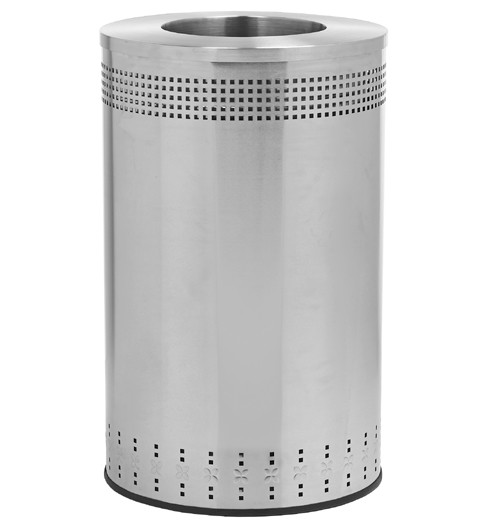 Commercial Zone Precision Series 45 Gallon Stainless Steel Open Top Trash Receptacles