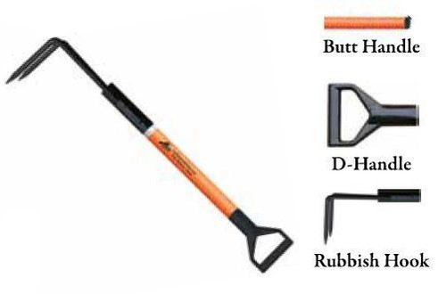 Leatherhead Tools 6 ft. Dog-Bone Rubbish Hook w/Butt Handle - Orange