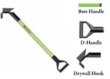 Leatherhead Tools 4 ft. Dog-Bone Drywall Hook w/D-Handle - Lime