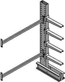 MECO Series 4000 HD Double Sided Cantilever Rack Add-on Unit, 10 ft. H, (12) 36 in. L Arms