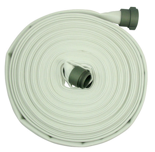 Fire/Mill 1 1/2 in. Single Jacket Fire Hose w/ Aluminum NPSH Couplings