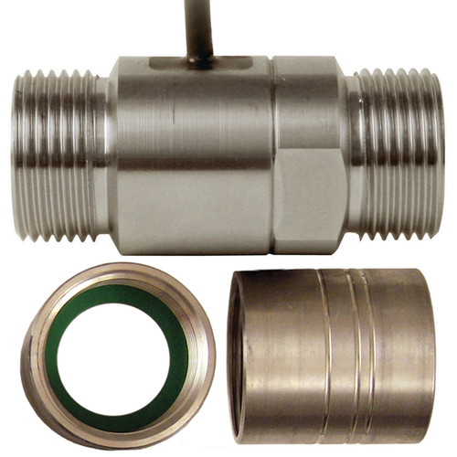 PIUSI F0049503B Turbinox Inline Turbine Pulse Meter w/ 2 - 1 in. BSP x 1 in. NPT Adapters