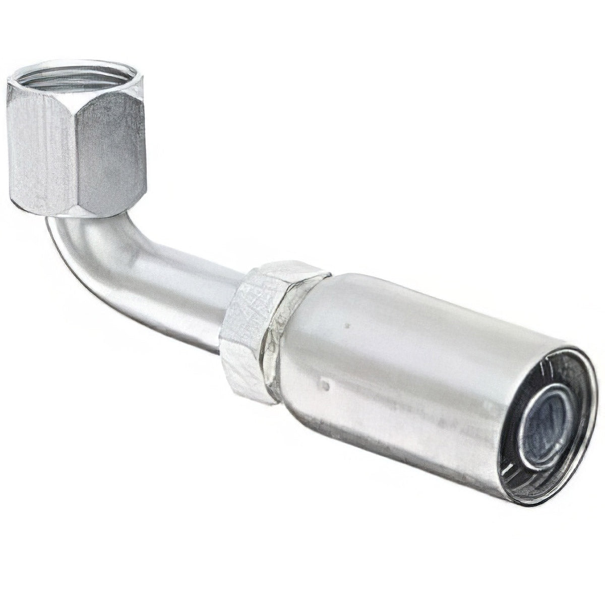 VARI-CRIMP SERIES - 1/2 INCH HOSE, WITH 1 X 14 THREAD SIZE, ORF FEMALE 90 ELBOW SWIVEL
