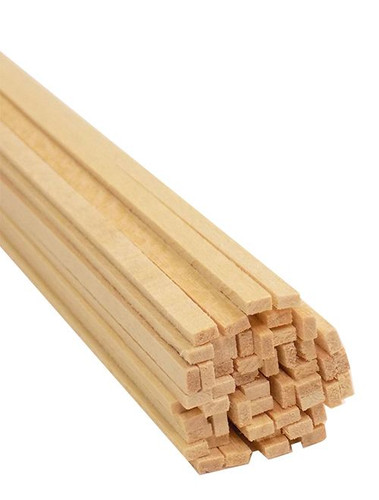 Bud Nosen Basswood Strips, 1/16" x 1/8" x 24", 50/pkg.