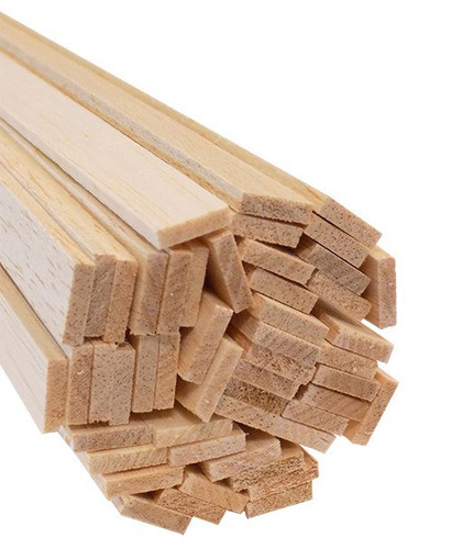 Bud Nosen Balsa Wood Strips, 1/8" x 1/2" x 36", 50/pkg.