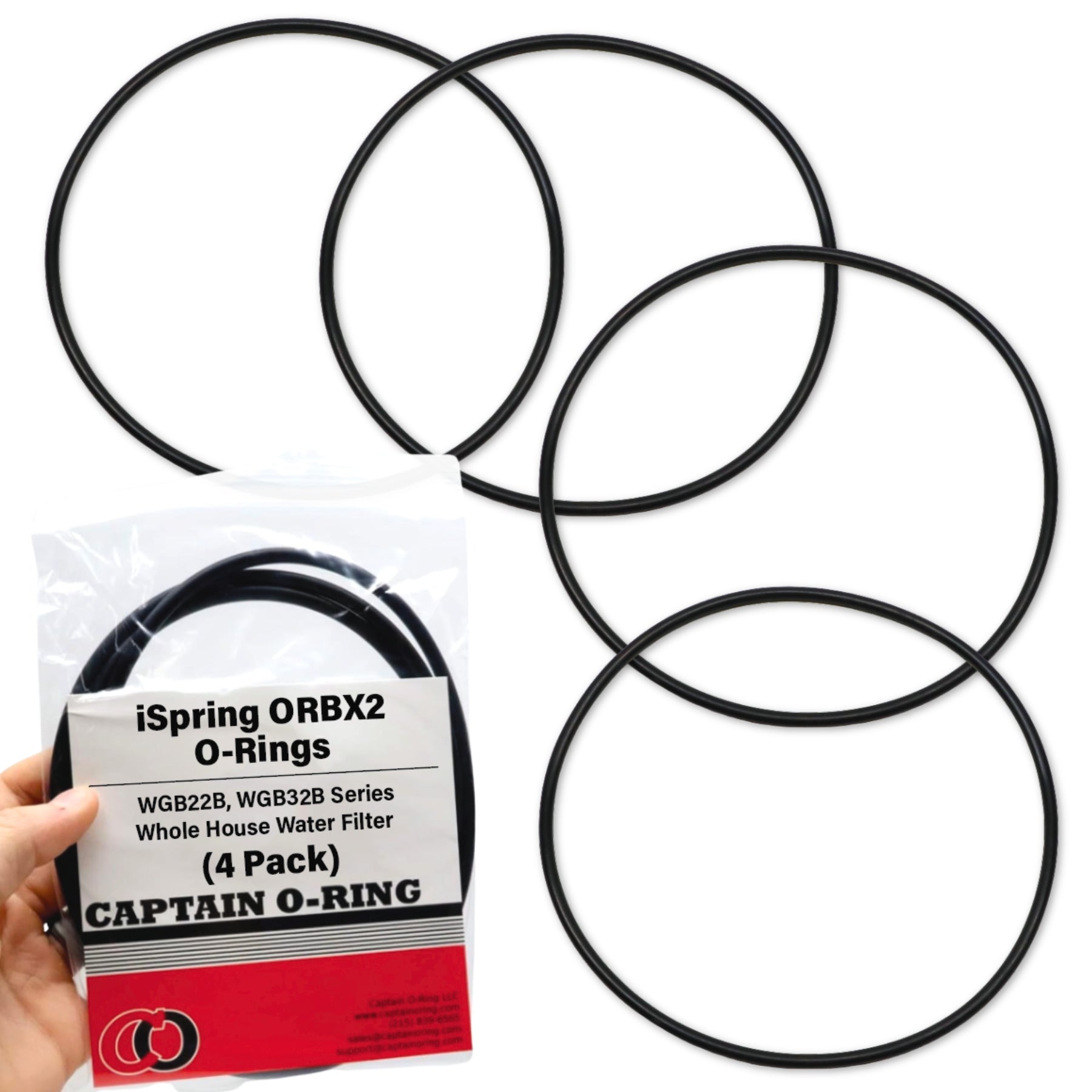 ORBX2 O-Rings for iSpring WGB22B, WGB32B Series Whole House Water Filter (4 Pack)