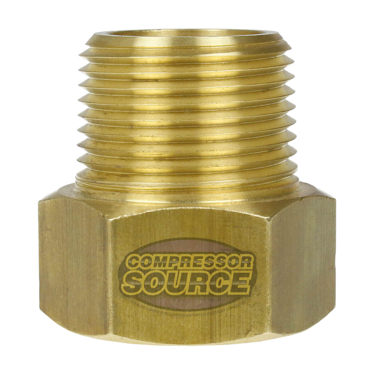 3/4" x 3/4" Female Inverted Flare x Male NPTF Adapter Solid Yellow Brass 202JJ