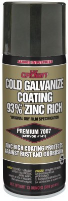 Aervoe Industries Cold Galvanizing Compound, 16 oz Aerosol Can, 12 CN/CA, #7007