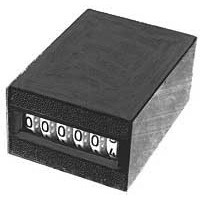 24 Volt DC 6 Digit Durant Counter Black Numerals White Background