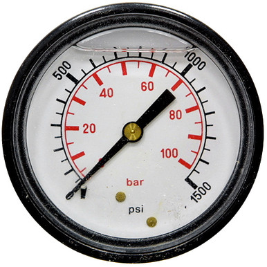 1500 PSI 100 BAR Pressure 2.5" Dia. Liquid Filled Panel Mount 1/4" NPT Plastic Gauge Dynamic PD1P-100B