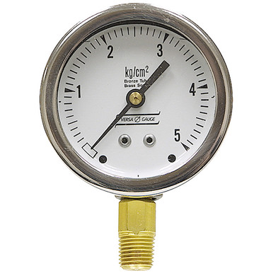 5 kg/cm² Pressure 2.5" Dia. Dry Lower Mount 1/4" NPT Steel Gauge Versa V2351YEX4
