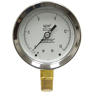 15 kg/cm² Pressure 4" Dia. Dry Lower Mount 1/2" NPT Steel Gauge Versa V4351YEZ2
