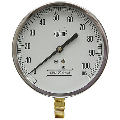 105 kg/cm² Pressure 4.5" Dia. Dry Lower Mount 1/4" NPT Steel Gauge Versa V4301YEQ4