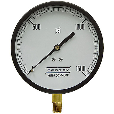 1500 PSI Pressure 4.5" Dia. Dry Lower Mount 1/4" NPT Steel Gauge Versa V43010PR4