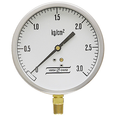 3 kg/cm² Pressure 4.5" Dia. Dry Lower Mount 1/4" NPT Steel Gauge Versa V4301YEE4